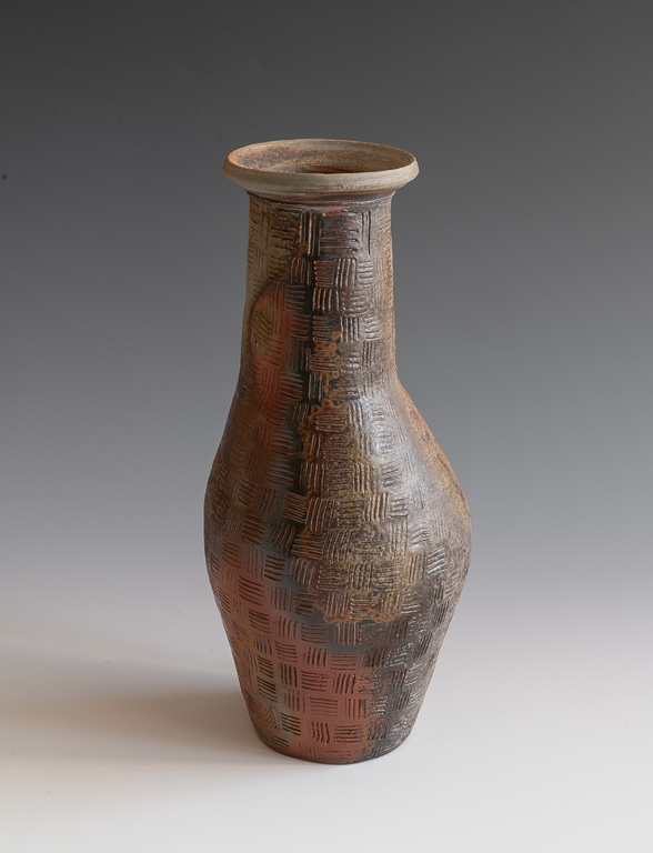 Hatched Vase (asymmetrical view 2)h 10.75"  x 5"