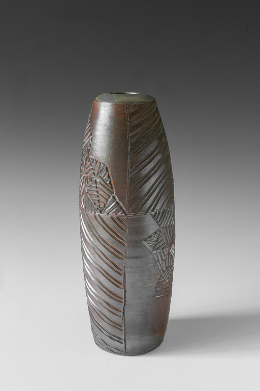 Scarified Vase (view B)h 13.5"  x  4.75"